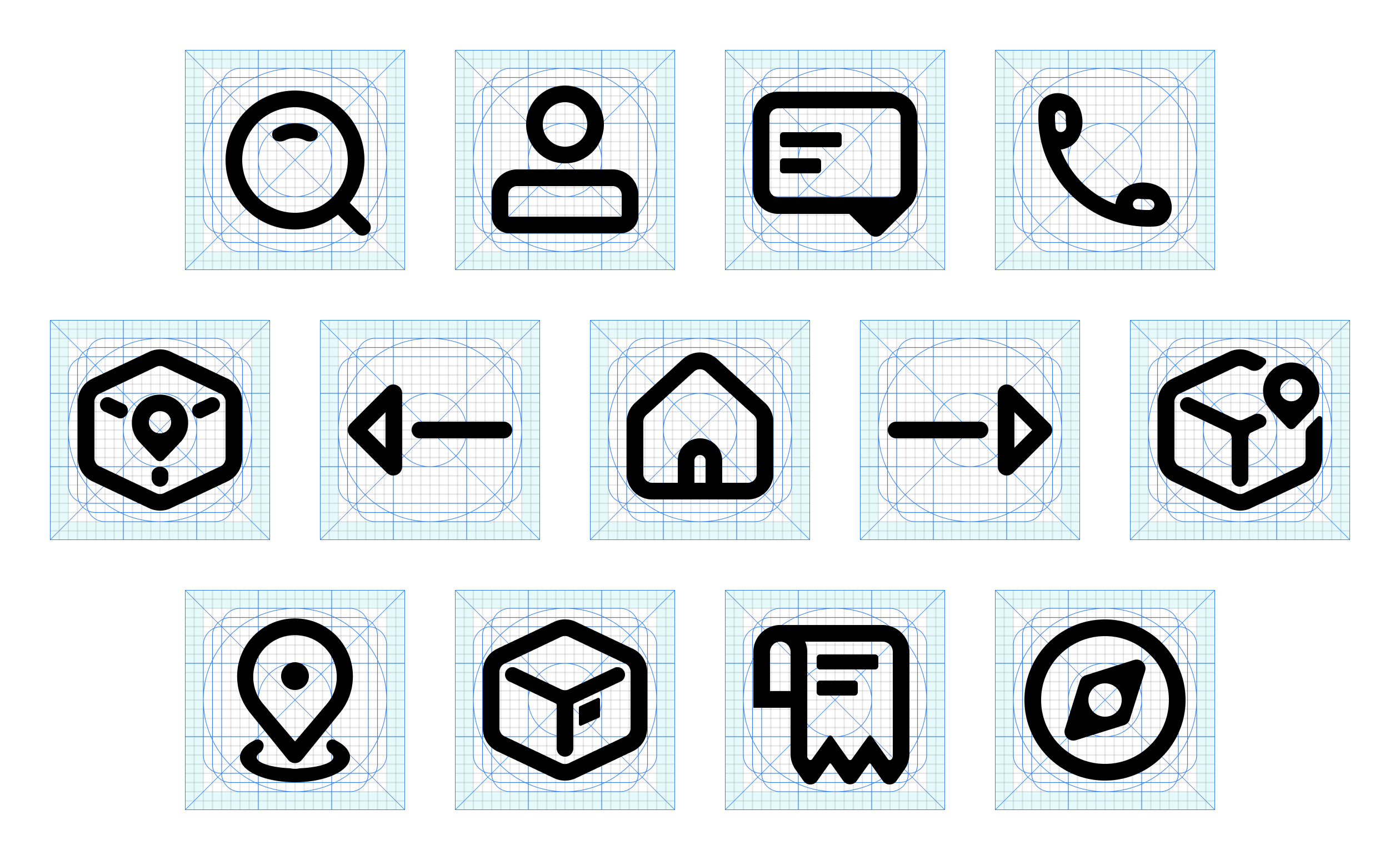Custom icons designed to match the rounded style